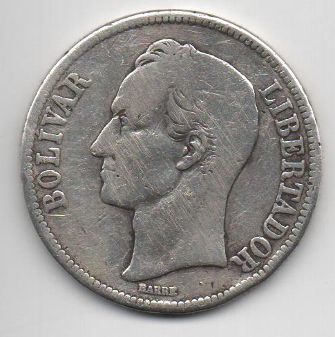 VENEZUELA DEL AÑO 1926 DE 5 BOLIVARES  